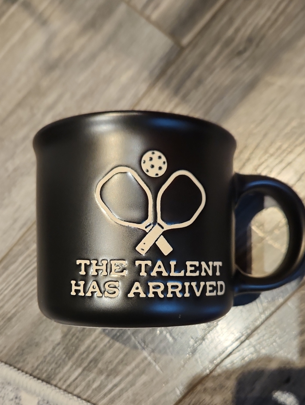 Sheffield Home Black Ceramic Mug with Paddle and Ball Relief